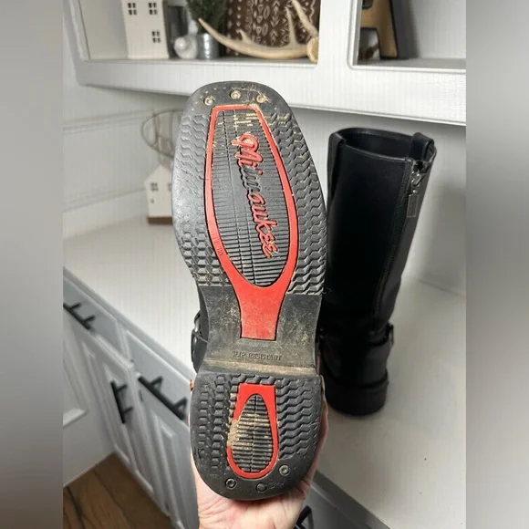 **SOLD**Milwaukee Leather Men’s Black Harness Boots 10.5 Moto Biker Western - Picture 9 of 9